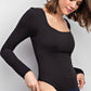 Long Sleeve Square Neckline Yoga BodySuit