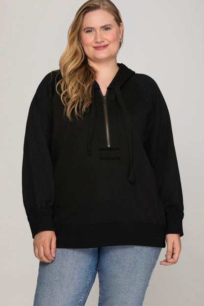 Half Zip Hooded Sweatshirt