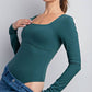 Long Sleeve Square Neckline Yoga BodySuit