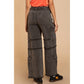 Outseam detailing multi pocket baggy cargo twill pants