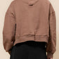 Ladies Solid Color Cropped Pullover